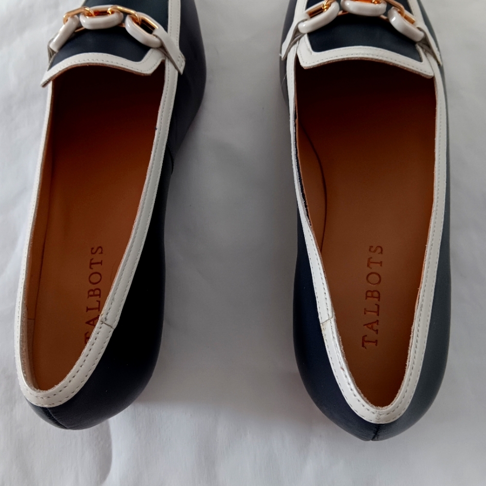 Talbots Blue and White Flats with Nautical Charm